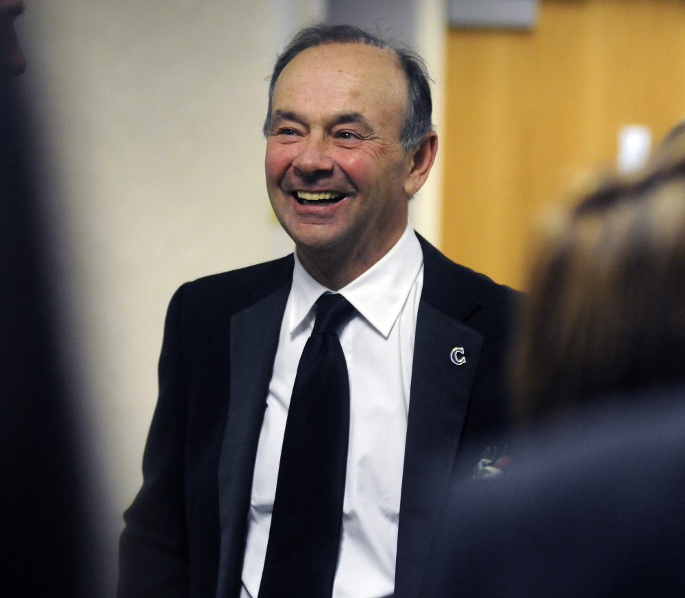 Staff photo by Andy Molloy
William Alfond was inducted in the Maine Sports Hall of Fame on Sunday at the Augusta Civic Center.