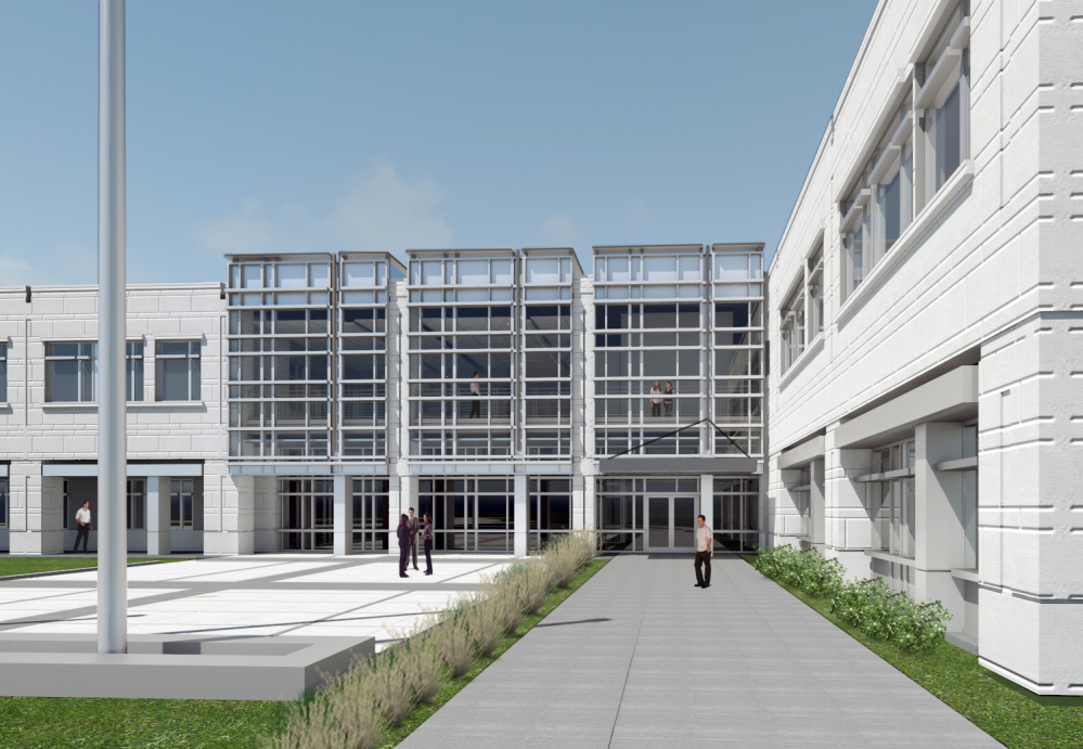An artist rendering of the new Maine National Guard Headquarters planned for north Augusta.