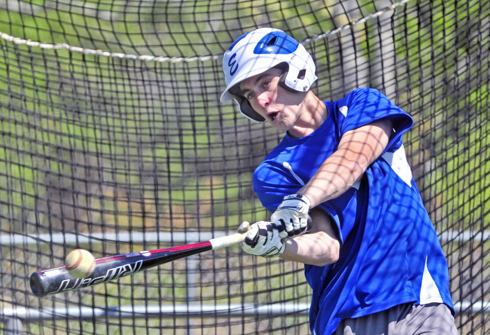 Ryan Rodrigue is batting around .500 for Erskine Academy this season. Rodrigue hopes to lead the Eagles back to the playoffs after missing them the last two seasons.