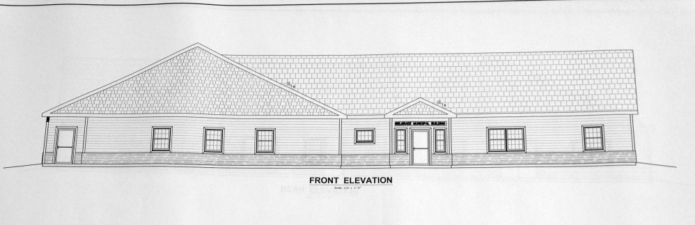 Architectural plan of the proposed Belgrade Town Office.