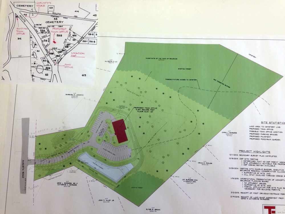 Architectural plan of the proposed Belgrade Town Office