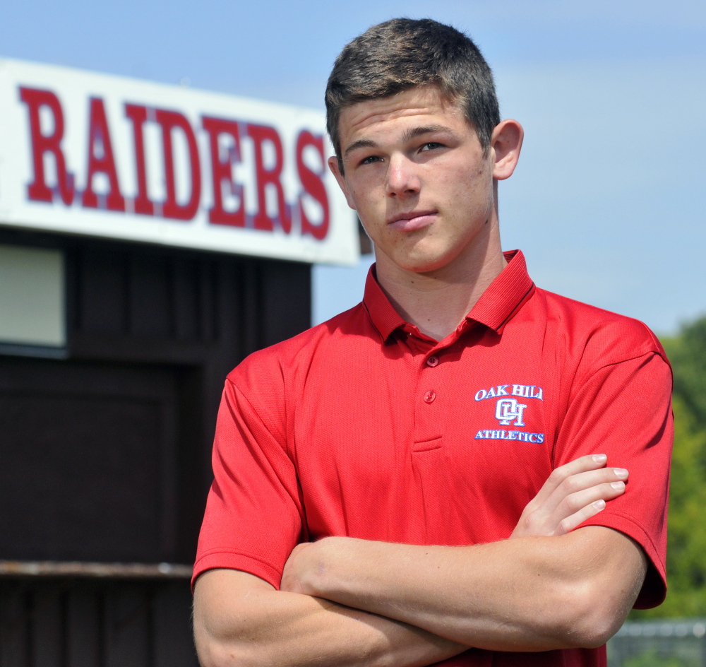 Oak Hill High School senior Drew Gamage is one of the top triple jumpers in the Mountain Valley Conference. Gamage trains with Lisbon as Oak Hill does not have a track and field team.