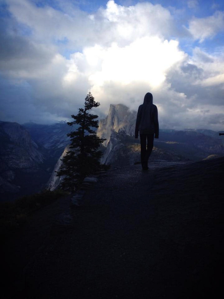 Annie Cooke, 14, poses May 20 at Yosemite National Park in California. The Cooke family, of Cornville, took a trip for several weeks  across the U.S. in a converted school bus. The Cookes are expected to arrive home this weekend.