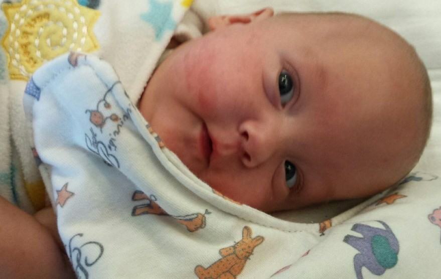 Mason Wildes, born at 1 pound. 7 ounces on Jan. 14, is shown at about 9 pounds on Saturday in the neonatal intensive care unit at Maine Medical Center in Portland.