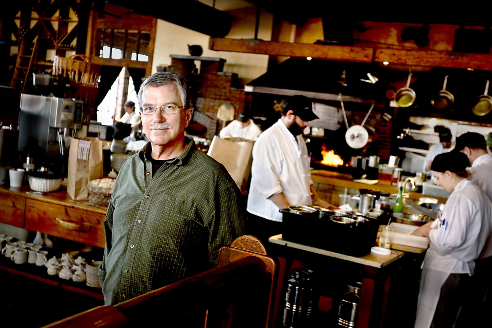 Chef Sam Hayward at Fore Street restaurant sends trucks to Boston to buy Maine-caught seafood because southern Maine lacks a similar marketplace.