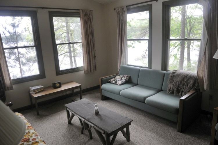 The interior of the City of Augusta’s camp at Bicentennial Nature Park on Three Cornered Pond in Augusta.