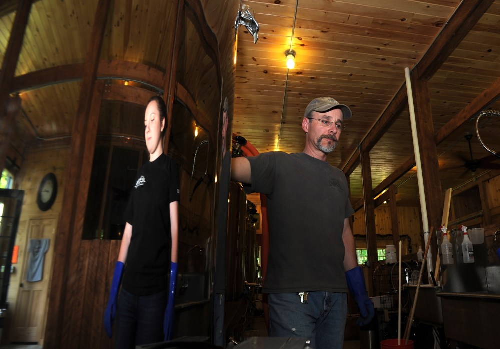 Owner Jeff Powers at Bigelow Brewing in Skowhegan on Thursday. The brewery is expanding after a year of operations.