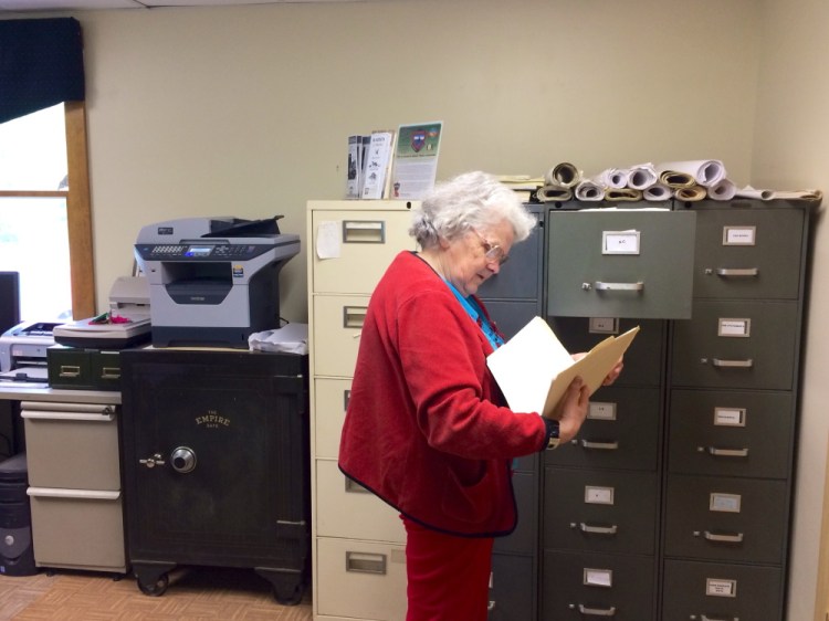 Arlene Davis, 79, has worked for the town of New Vineyard for 45 years. She says she is resigning after the Board of Selectmen refused to sign a contract, reduced her hours and asked her to take on additional duties.