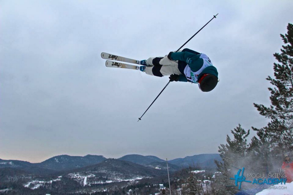 Contributed photo/Mogul Skiing Academy 
 Waterville native Alex Jenson competes at the U.S. Freestyle Selections event at Winter Park Resort in Winter Park, Colo., last December.