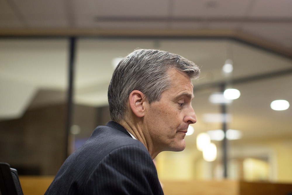 Glenn Cummings, president of the University of Southern Maine, meets Wednesday with the editorial board of the Portland Press Herald/Maine Sunday Telegram.