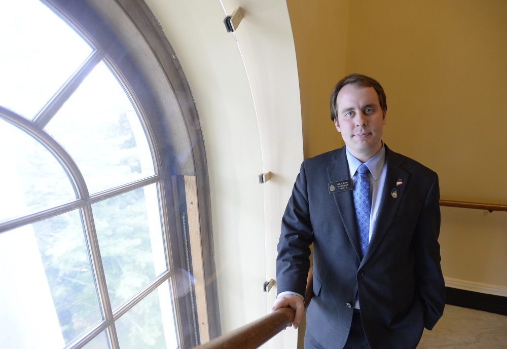 State Sen. Eric Brakey majored in theater at Ohio University and enjoys acting in community theater. One of his recent roles was Felix Unger, half of Neil Simon’s “The Odd Couple.”