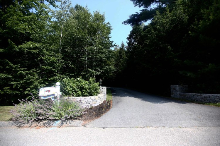 he driveway of 10 Tiger Lily Lane, the home of John Knight, who fell off the second floor balcony of his Cape Elizabeth home Saturday afternoon. Whitney Hayward/Staff Photographer