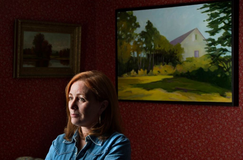 Anne Ireland is an artist in West Bath who lost her son, David McCarthy, to a heroin overdose. Washington Post photo by Nikki Kahn