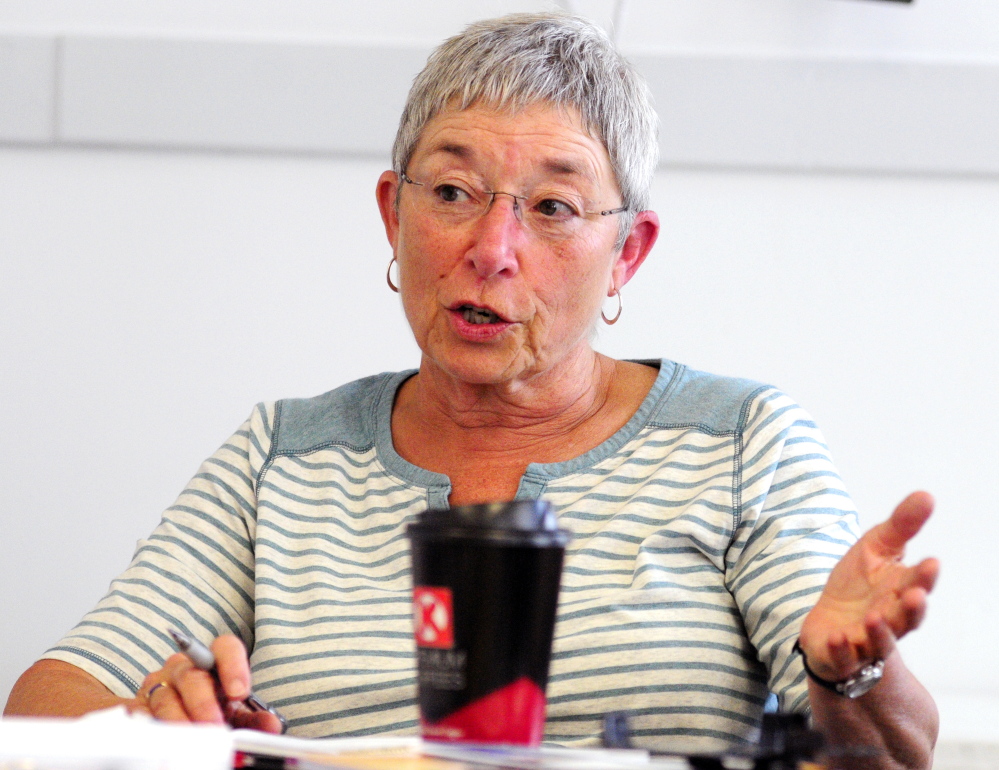 Joanne Joy, of Healthy Communities of the Capital Area, speaks during an interview on Friday at the Augusta Police Department.