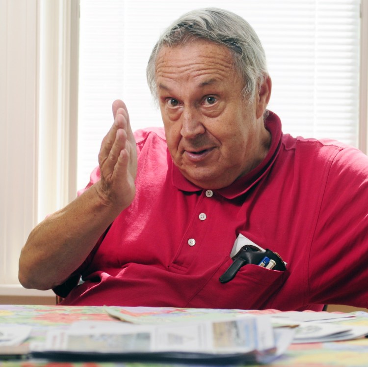 Eino Leinonen talks about harness racing at the Windsor Fairgrounds during an interview on Thursday in his Nobleboro home.