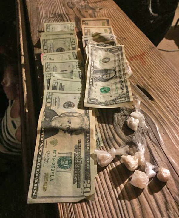 Police seized crystal methamphetamine, cocaine and $200 during the arrest of Zachary Fenton. Fryeburg Police Department photos