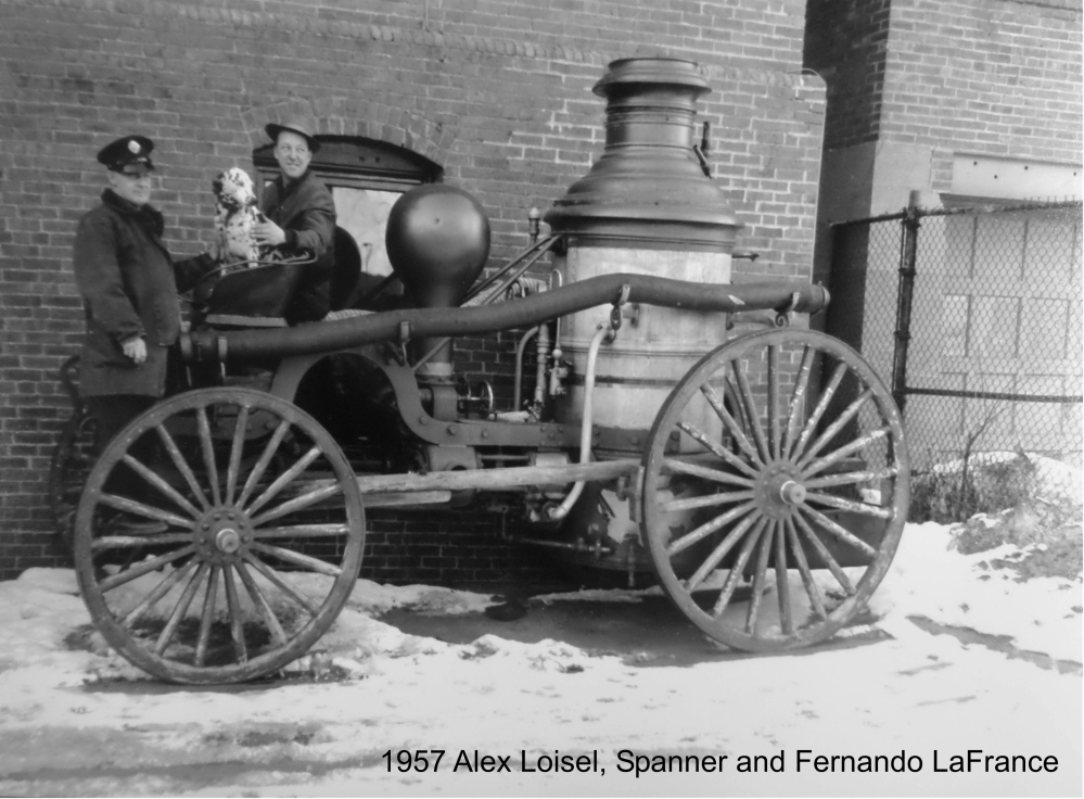 Waterville bought this Button steam fire engine on May 27, 1884, for $3,500. The Fire Department kept the steam engine until late 1957, when it was sold to Edaville Railroad Co. in South Carver, Massachusetts, for $250.