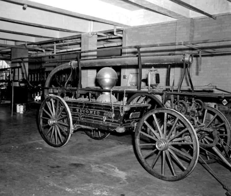 This 1864 hand tub was owned by the Waterville Fire Department and named Ticonic by firefighters, then sold to the Ellsworth Fire Department in 1888. It will be on display Sept. 20 outside Central Fire Station in Waterville.