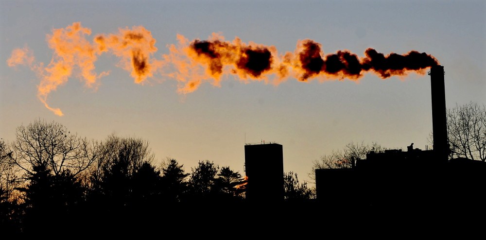 The Sappi mill in Skowhegan, seen last November, will pay about $8.13 million in taxes to the town in the coming year, or about 47 percent of the town’s total. The town’s tax rate was set Thursday, and went up.
