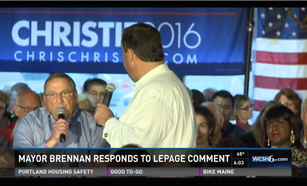 Gov. Paul LePage tells the audience at a Dover, N.H., campaign stop Sunday by presidential candidate Chris Christie that Portland belongs on a list of so-called “sanctuary cities” that protect undocumented immigrants even if they pose a threat to public safety. The statement is typical of the governor, who has tried hard to associate immigrants with criminal behavior.