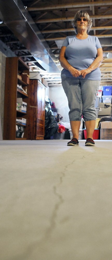 Donna Bonenfant said last week that cracks emerged in the foundation of her Augusta home after blasting in a nearby gravel pit.