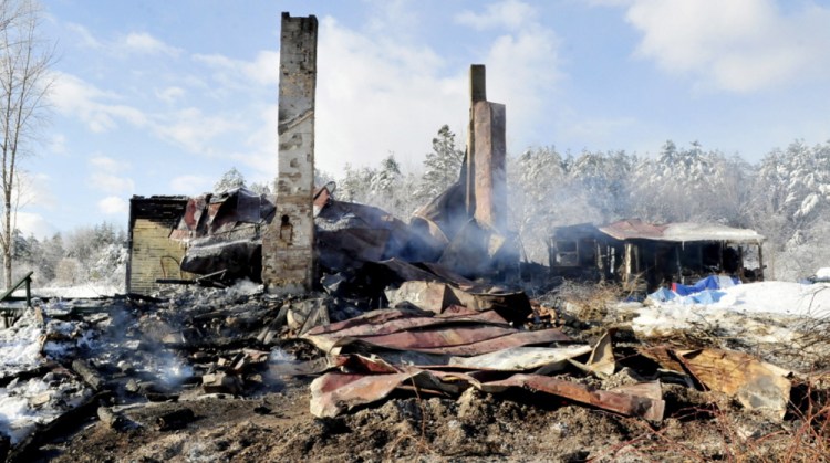 Little remained of the Fairfield home of Viola Hutchins and her son, Elmer, after it burned Dec. 31, 2013. The fire started in the chimney. Fire officials say people should get their chimneys cleaned and burn certain kinds of wood to avoid such fires.
