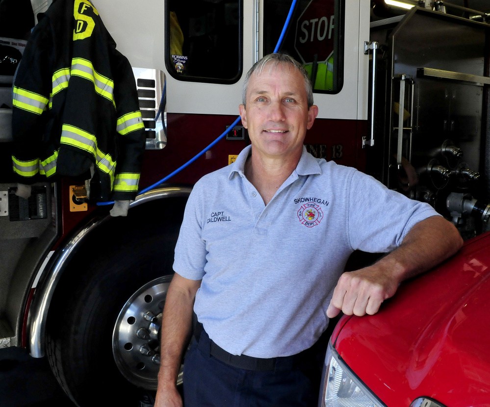 Staff photo by David Leaming
Skowhegan fire Capt. Rick Caldwell speaks about the importance of fire safety on Thursday.