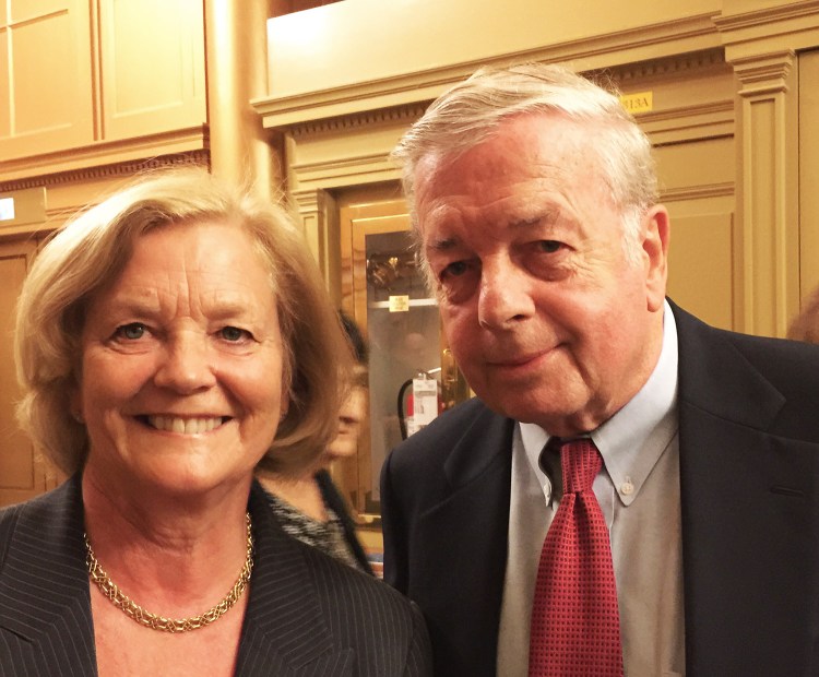 Maine's U.S. Rep. Chellie Pingree, D-1st District, attended the congressional address by Pope Francis on Thursday morning with Joseph Brennan, a former Maine governor and congressman, as her guest in the House gallery.