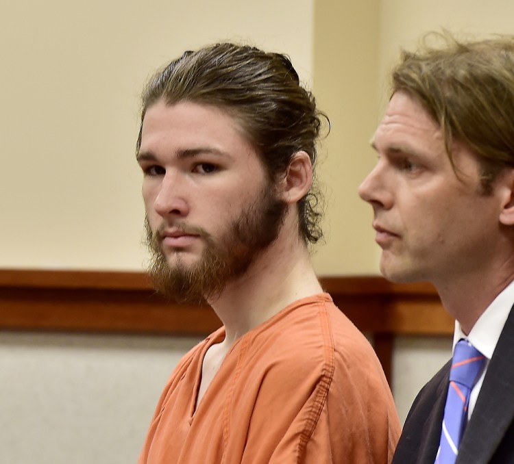 Logan Taylor appears in the Cumberland County Courthouse in May 2015 for his arraignment on a rape charge.
Gordon Chibroski/Staff Photographer