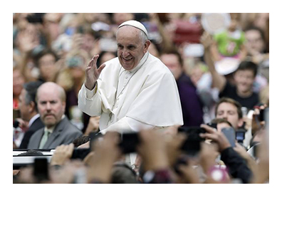 Pope Francis acknowledges faithful as he parades on his way to celebrate Mass Sunday, Sept. 27, 2015, in Philadelphia. (AP Photo/Matt Rourke, Pool)