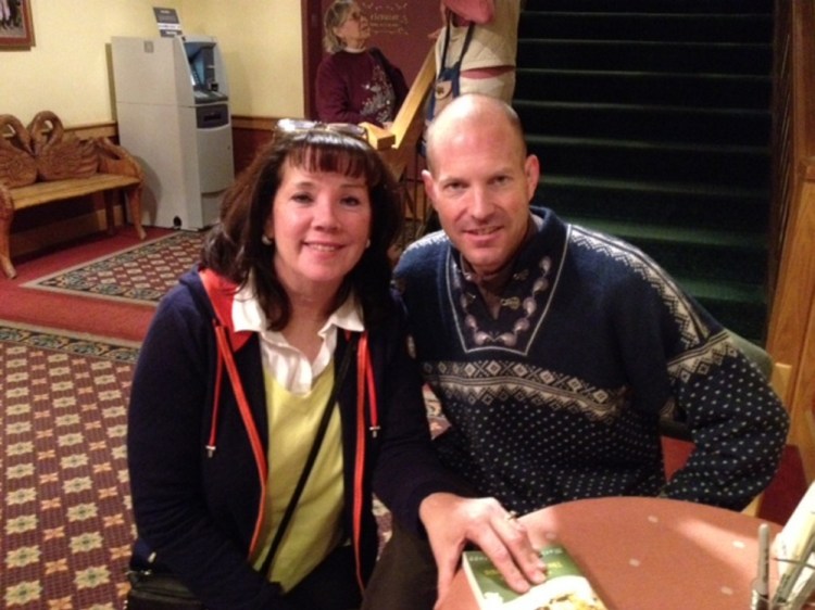 Amy Calder with Sam von Trapp, grandson of Maria von Trapp, at Trapp Family Lodge in Stowe, Vermont.