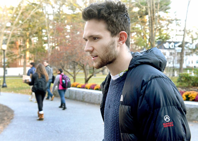 Paul Delancy, a junior from Chevy Chase, Maryland, said he has never felt unsafe at Bowdoin but he knows many female students who are “understandably freaked out.”
John Ewing/Staff Photographer