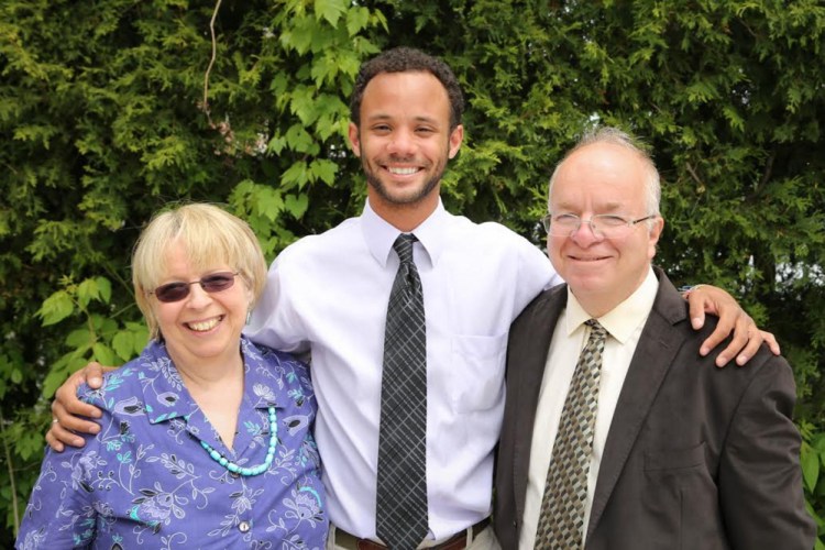 AnneMarie Catanzano, David Catanzano Broida, and John Broida in a May 2013 family photo when David graduated from UVM. John Broida, a longtime University of Southern Maine psychology professor, died of pancreatic cancer last year. Family photo