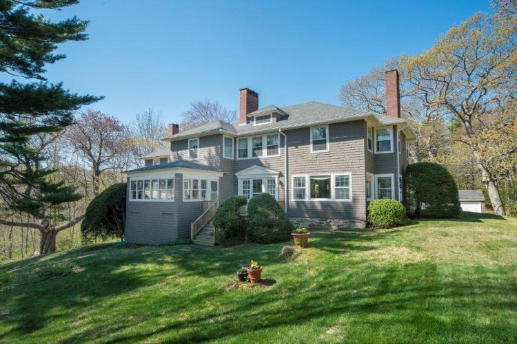 The home as seen from the lawn, across which it looks out across Shore Road.