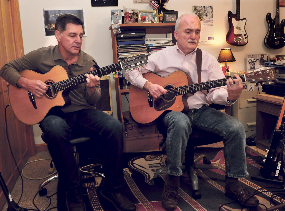 Gary Coons, left, and guitar instructor Steve Fotter will be among many musicians to perform for the annual Christmas concert to benefit the First Choice Pregnancy Center and Cassidy Charette Scholarship fund, to be held this Saturday at the Williamson Fine Arts Center in Fairfield.