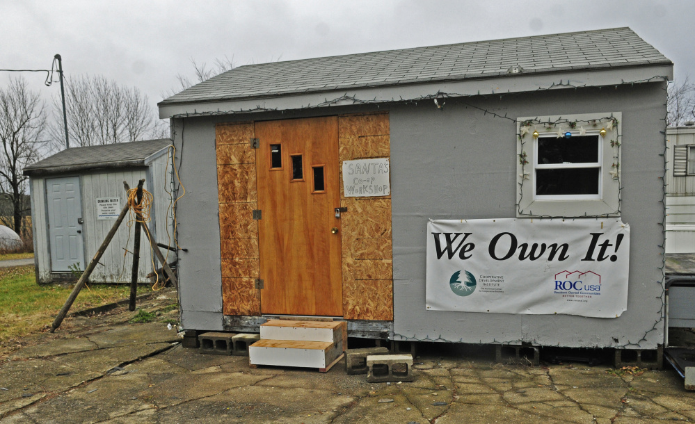 The club house where Santa was scheduled to visit Deer Ridge Mobile Home Park in Augusta.