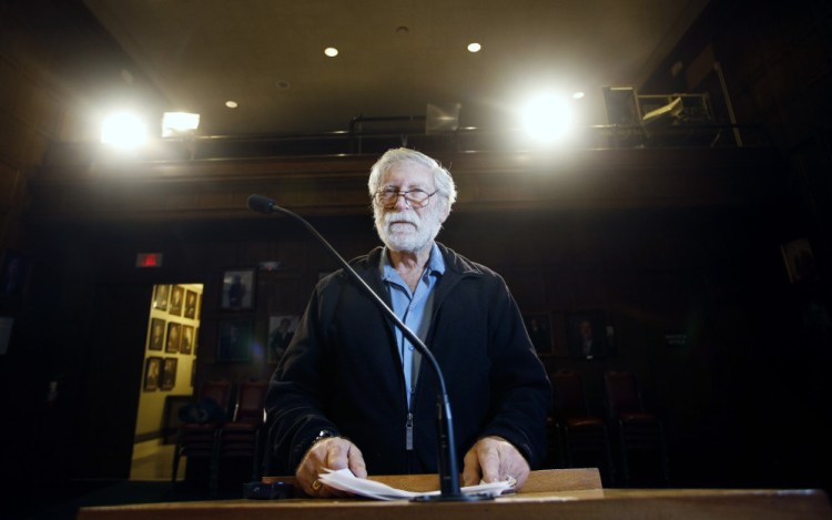 Robert Hains, photographed Tuesday in the Portland City Council chambers, says he knows he made a difference in his years of keeping an eye on the council.