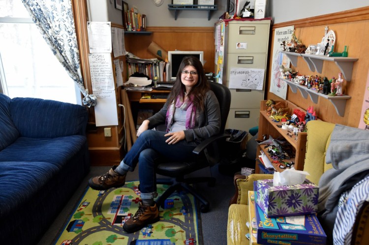 Waterville City Councilor Jackie Dupont, D-Ward 7, poses for a portrait at her office at The Maine Children’s Home for Little Wanderers in Waterville on Thursday. Dupont defeated Karen Rancourt-Thomas in November for the South End seat.