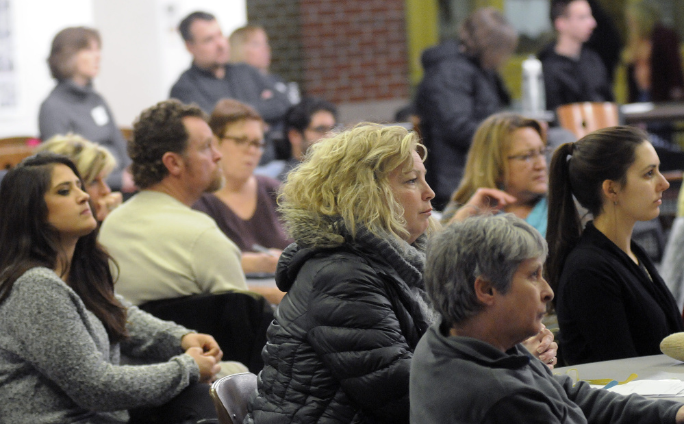 Nearly 300 people attended a forum in the food court at Cony High School on Monday night to discuss the drug epidemic in central Maine.