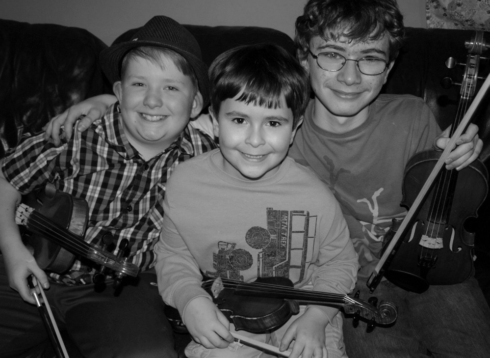 Owen Kennedy, left, of Winthrop, and Joshua and Benjamin Rosenthal, of Damariscotta.