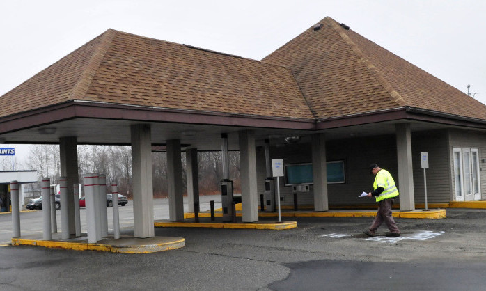 The site of a former bank building at 345 Main St. in Waterville, seen here in December, was rezoned this week to make way for a Taco Bell.