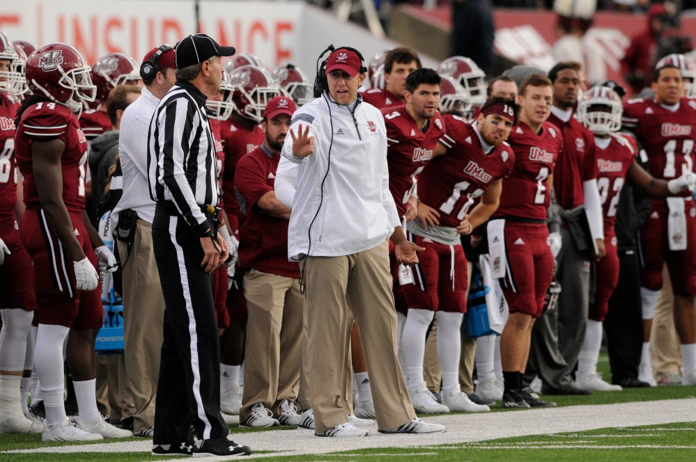 For Liam Coen, a four-year star at UMass, the challenge is to rev up a UMaine offense that has been stuck in neutral the past two seasons. 
Photo courtesy University of Maine