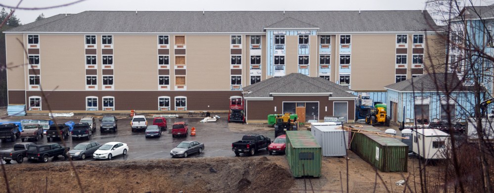 The Homewood Suites hotel being built at 377 Western Ave. in Augusta.