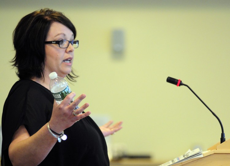 Kelly Martineau of Durham tells the Legislature’s Labor, Commerce, Research and Economic Development Committee about her problems finding housing. Martineau, who has been waiting for housing for 2½ years, said, “What’s really needed is more help to pay for housing, or just more housing, especially affordable housing.”