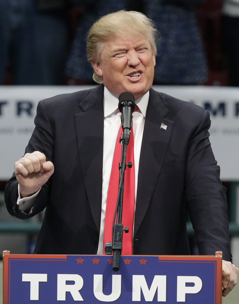 Donald Trump speaks at a rally in Concord, N.C., Monday.