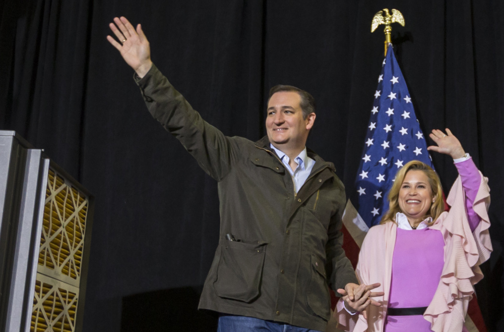 The nasty feud between Republican presidential candidate Sen. Ted Cruz, above with his wife Heidi, and Republican presidential candidate Donald Trump, has reached a level that is settting off alarms among established Republicans.
The Associated Press