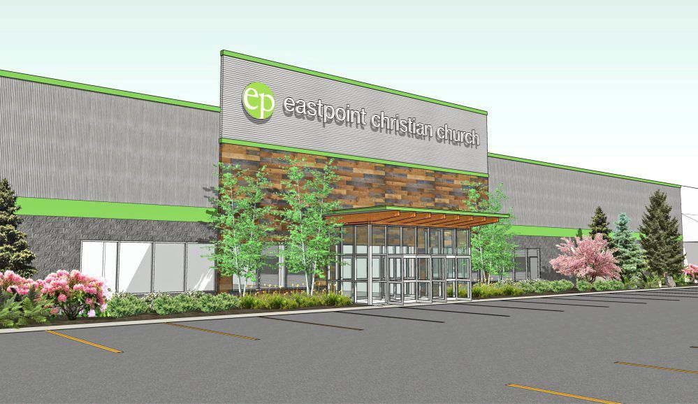 The proposed Eastpoint Christian Church on Clark’s Pond Parkway in South Portland will create “a community center with a church inside” that is active seven days a week. Courtesy Dwight M. Herdrich Architecture + Design