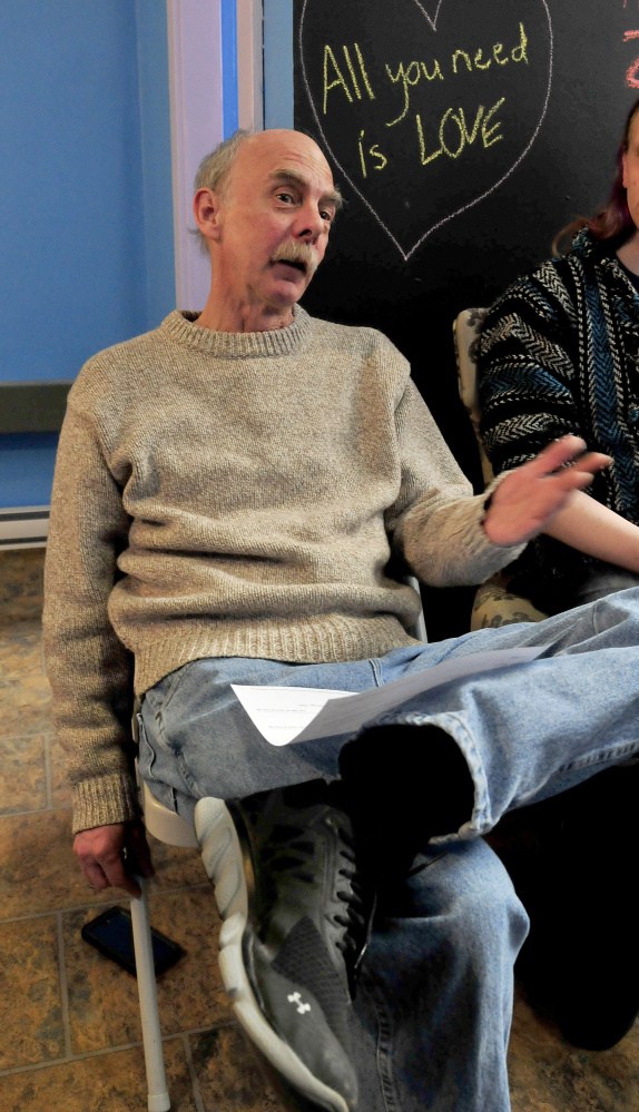 Out & Allied Youth Theatre Executive Director Mark Fairman speaks about the organization in The Center on Thursday.