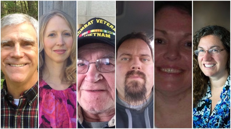 Candidates for elected office in Fayette are, from left: Bob Weimont, Lacy Badeau, Richard Davis, Raymond Braithwood, Tammy Maxwell and Nancy Cronin. Alanna Stevenson is not pictured. 