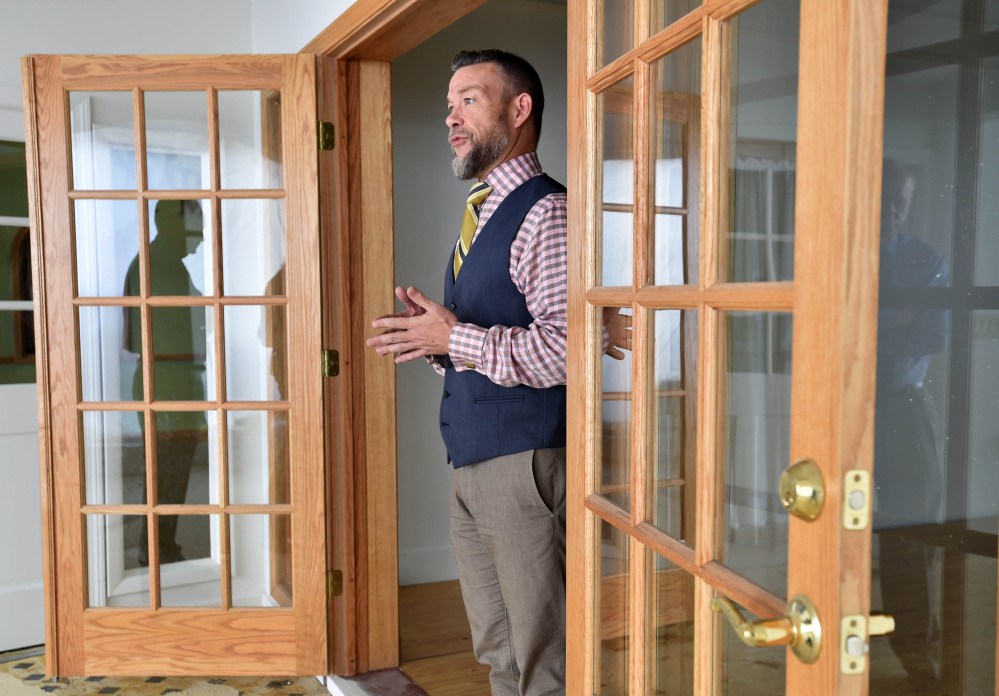 Nathan Towne, marketing director for Waterville Creates!, talks about the organization's newly renovated space in The Center on Thursday.